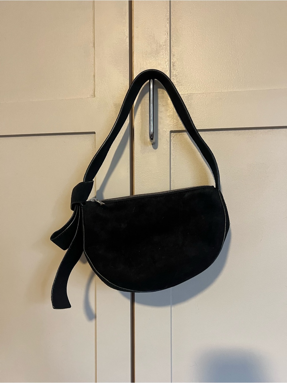 Black Suede Shoulder Bag